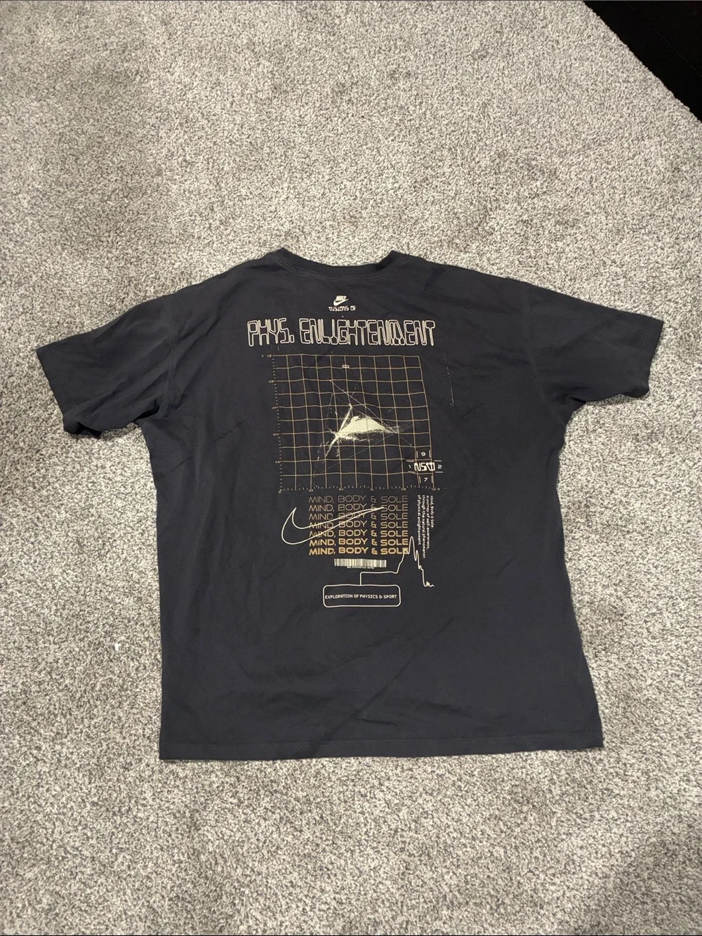 Nike Black Short Sleeve Tee with Gold Chest Print